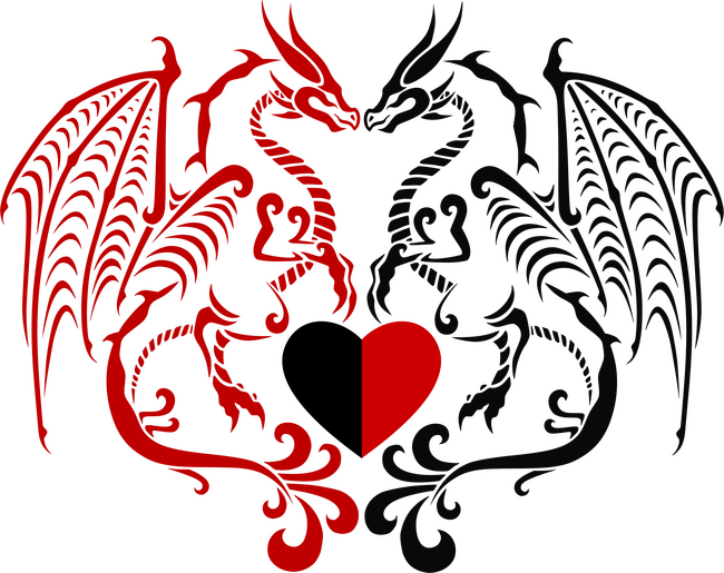 Dragons heart (black and red)