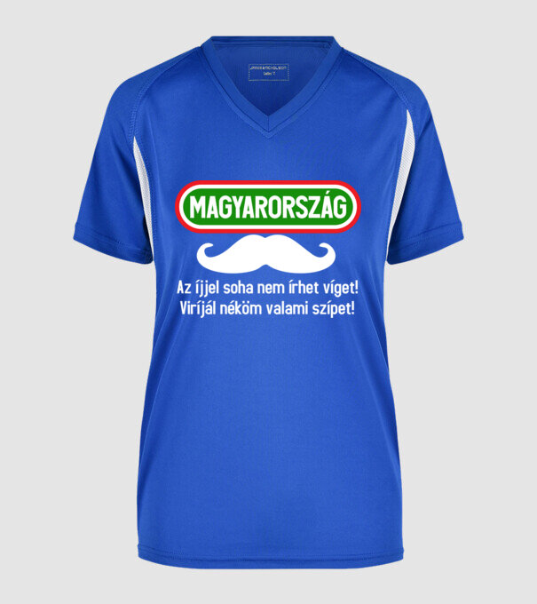  minta királykék pólón